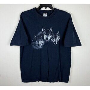 Vintage Y2K Wolves Graphic T-Shirt Size XL